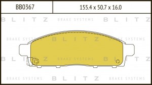 Колодки тормозные дисковые передние MITSUBISHI L200 05- BB0367 BB0367 BLITZ
