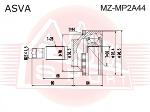 ШРУС НАРУЖНЫЙ 35X56.5X38 (10130192/19101 MZ-MP2A44 ASVA