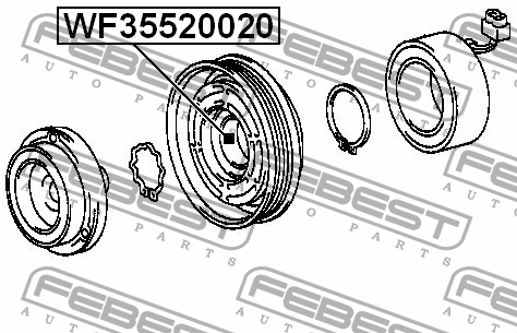 Подшипник кондиционера HONDA, MAZDA. MITSUBISHI (35x52x20) WF35520020 WF35520020 FEBEST