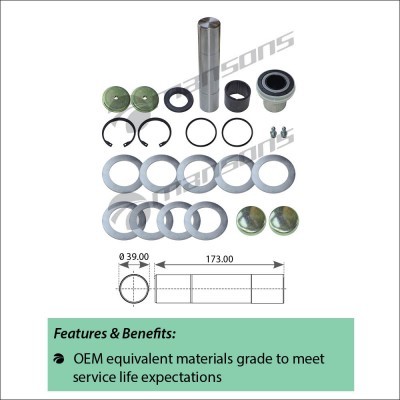 Ремкомплект MAN шкворня (на сторону) MANSONS 400.614.00 MANSONS