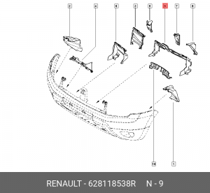 ДЕФЛЕКТОР РАДИАТОРА (ПЛАС) 628118538R RENAULT