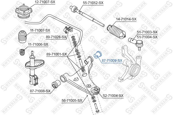 сайлентблок рычага зад.!\ Mazda 626 GD/GV all 87-92 87-71009-SX STELLOX
