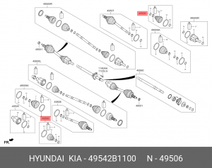 Пыльник 49542-B1100 49542B1100 HYUNDAI KIA