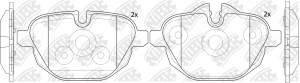 Колодки задние (BMW 5 F10/F11/X3 F25/Z4 E89 2.0-3.0 10-) PN0546 PN0546 NIBK