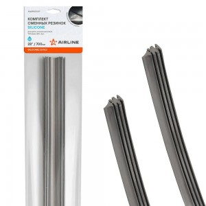 Резинки стеклоочистителя SILICONE 700х6мм (28) 2 шт. в пакете с навершием (AWBRE AWBRES700P AIRLINE