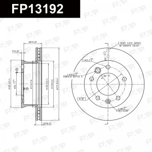 Тормозной диск с покрытием GEOMET FP13192 FP13192 FAP