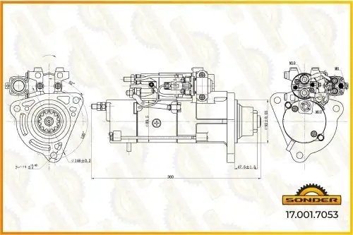 Стартер Premium 24V, 5.5 kW 12 зубцов о.н VOLVO 20430564 / MAHLE - MS 778 — 2 го 170017053 SONDER