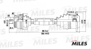Привод в сборе правый AUDI A4/VW PASSAT 1.6-2.0 95-00 (ABS) (GKN 301210) GC02010 GC02010 MILES