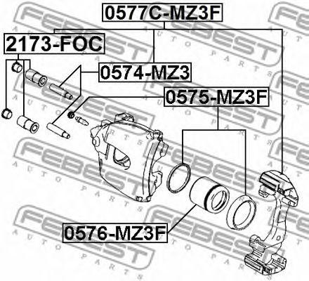 Пыльник направляющей втулки передн суппорта FORD FOCUS II 2173-FOC 2173FOC FEBEST