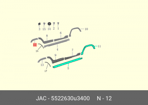 Накладка МОСКВИЧ 3 JAC JS4 крыла заднего левого OE 5522630U3400 JAC