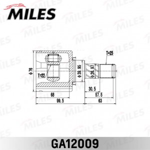ШРУС внутренний правый NISSAN ALMERA B10RS 2006.01-2012.11 GA12009 GA12009 MILES