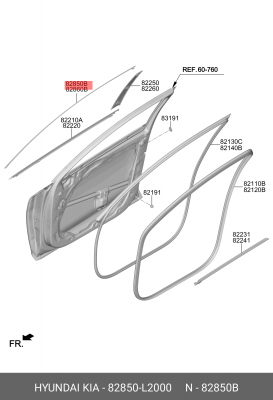 МОЛДИНГ ДВЕРИ 82850L2000 MOBIS