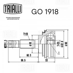 ШРУС наружный GO1918 TRIALLI
