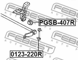 Втулка стабилизатора задняя PEUGEOT 407 2004-2010 PGSB-407R PGSB-407R FEBEST