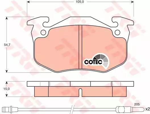 GDB328 571331B=FDB440 !колодки дисковые п.\ Renault Rapid 1.6D 84-98/Twingo 1.2  GDB328 TRW