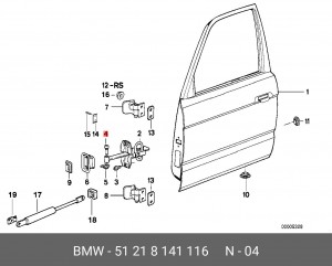 штифт!\ BMW E31/E32/E34/E36/E38/E39 88-03 51 21 8 141 116 BMW