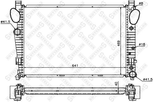 радиатор системы охлаждения!\ MB W220 4.3/5.0/5.5 99-06 10-25426-SX STELLOX