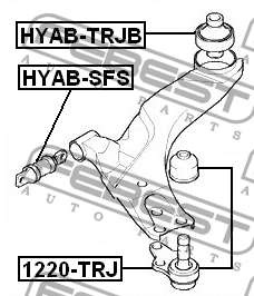 Сайлентблок рычага задний HYUNDAI TRAJET 00-08 HYAB-TRJB HYAB-TRJB FEBEST