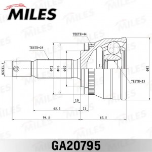 ШРУС наружный HYUNDAI MATRIX 01- 1,5 CRDi (с ABS) (GKN 305410) GA20795 GA20795 MILES
