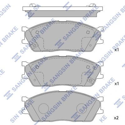 Колодки тормозные дисковые Kia Rio SF 1.3/1.5 02-05 SP1164 SP1164 SANGSIN