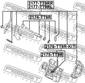 Суппорт задн правый FORD TRANSIT TT9 2006-2013 2177-TT9RR 2177-TT9RR FEBEST