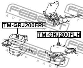 Опора двигателя правая (гидравл) TOYOTA LAND CRUISER 200 TM-GRJ200FRH TM-GRJ200FRH FEBEST
