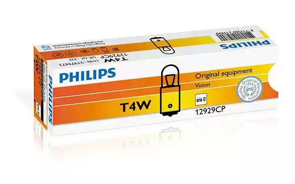 Лампа 12V T4W BA9s PHILIPS 12929CP PHILIPS