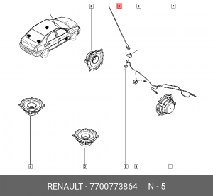 Антенна RENAULT Logan штыревая OE 7700773864 RENAULT