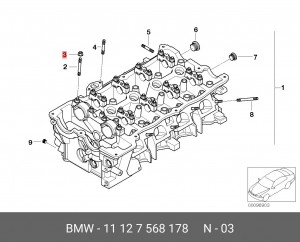 Гайка фланца !M6 \BMW 1' E81, E82, E87, LCI, E88, 3' E46, E90, E91, E92, E93, 5' 11 12 7 568 178 BMW