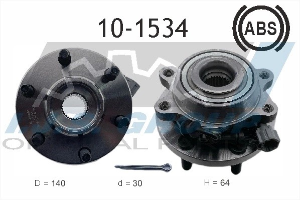 к-кт подшипника ступицы! передней\ Nissan Pathfinder 2.5-4.0 05> 4WD 101534 IJS GROUP
