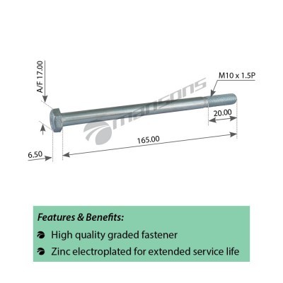 Болт SCHMITZ (M10x1.5х165мм) MANSONS 602.043 MANSONS