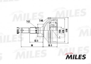 ШРУС наружный PEUGEOT 206 1.4-1.9D 98- (с ABS) (GSP 810056) GA20372 GA20372 MILES