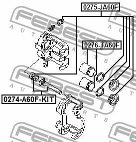 Ремкомплект передн суппорта INFINITI QX56 JA60 2008.04-  0275-JA60F 0275-JA60F FEBEST