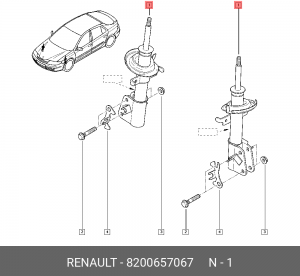 АМОРТИЗАТОР ПЕР 8200657067 RENAULT