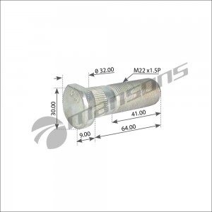 шпилька ступицы колеса !передняя M22x1.5x41 L=73/64mm Iveco EuroCargo/Tech/Trakk 700.643 MANSONS