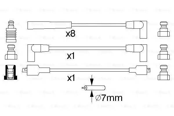 Провод высоковольтный JEEP Grand Cherokee комплект BOSCH 0 986 357 118 BOSCH