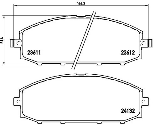 P56041 711 04=222255 !колодки дисковые п.\ Nissan Patrol Y61 4.5i/2.8TD/4.2TD 97 P56041 BREMBO