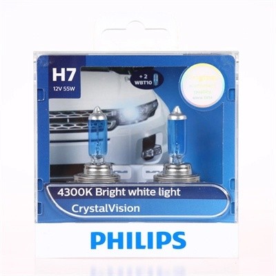 Лампа набор 12V H7 55W + W5W/T105 PX26d бокс (2шт.+2шт.) Crystal Vision PHILIPS 12972CVSM PHILIPS
