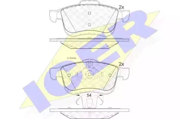 181903 колодки дисковые передние!\ Fiat Doblo/Multijet 1.4/1.3D/2.0D 10> 181903 ICER