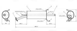 Глушитель Opel Astra G (98-) 1.4i/1.6i осн. (алюм. сталь) (EMM 0404) EMM 0404 TRIALLI