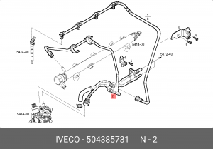 трубка топливная !ДВС в сборе подача, обратка \IVECO Daily 06-14 504385731 IVECO