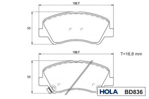 HYUNDAI SOLARIS (2010>) RIO (2011>) БЕЗ ОТВЕРСТИЙ ПОД ПРУЖИНЫ BD836 HOLA