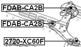 Опора шаровая передн нижняя 2720-XC60F 2720-XC60F FEBEST