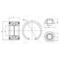 Подшипник ступицы Mazda 3 (03-) без ABS перед. (кмпл: подшип./кольцо/гайка) (CS  CS1824 TRIALLI
