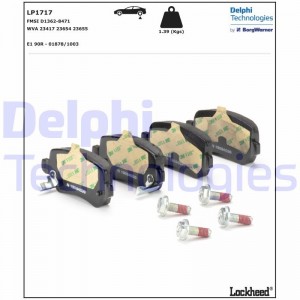 LP1717 колодки дисковые з.\ Opel Astra 1.8-2.2DT/Zafira 2.2i/DTi 01> LP1717 DELPHI