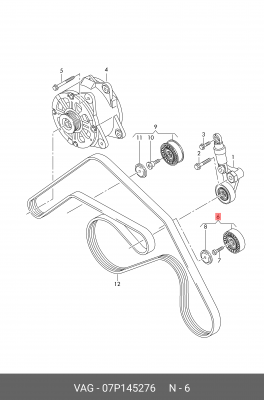РОЛИК ОБВОДНОЙ 07P 145 276 VAG