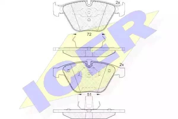 181577 колодки дисковые передние !\ BMW E65/E66 3.5i/4.5i/3.0D/4.0D 01> 181577 ICER