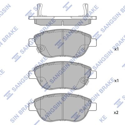 Колодки тормозные дисковые Fiat Idea/Doblo, Peugeot 207 1.4i/1.3D-1.9JTD 01 SP17 SP1710 SANGSIN