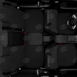 Авточехлы универсальные экокожа-жаккард черные комплект AVTOLIDER UJK310101 AVTO LIDER 1
