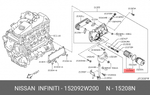 фильтр масляный!\ Nissan Terrano,Renault Master 3.0D 00> 152092W200 NISSAN